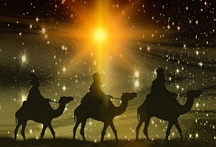 Heilige drei Könige und der Stern über Bethlehem